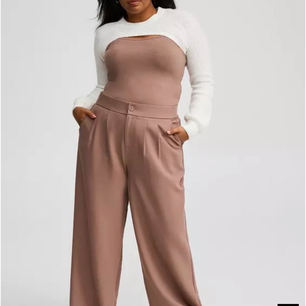 Torrid Taupe/Brown Wide-Leg Pants
